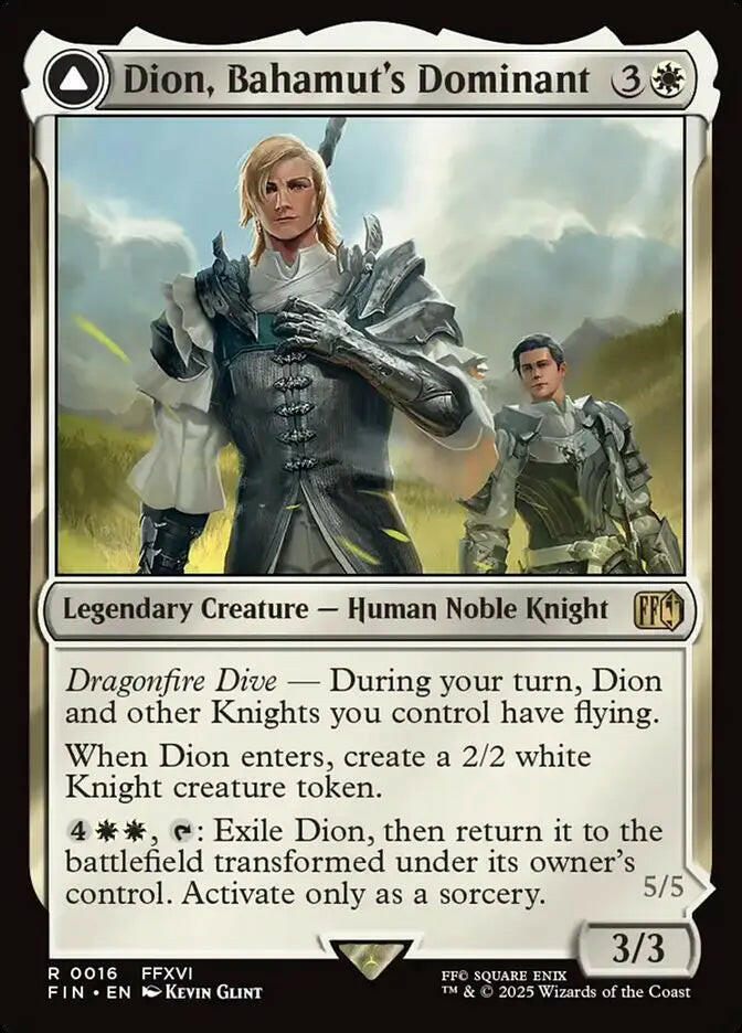 Dion, Bahamut's Dominant // Bahamut, Warden of Light (16) – foil – near_mint – en.